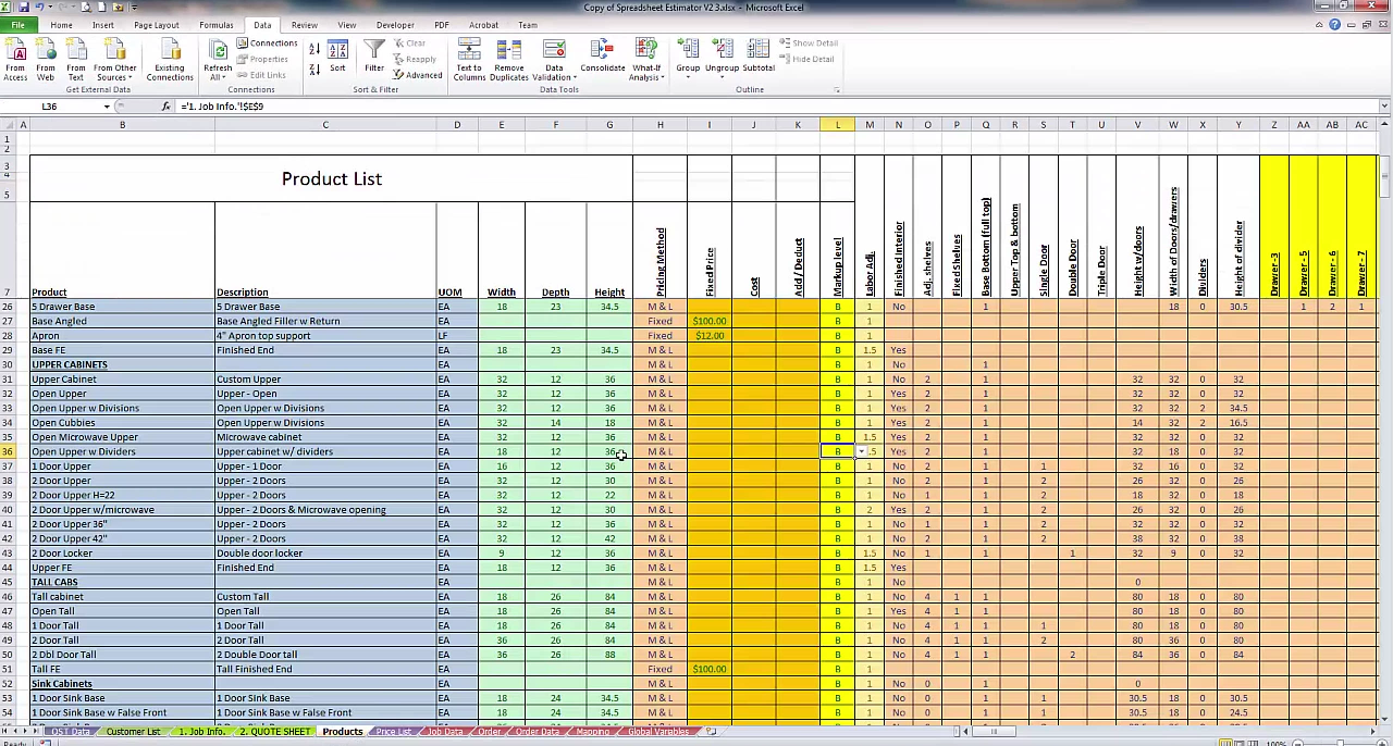 Estimator - Spreadsheets - OST