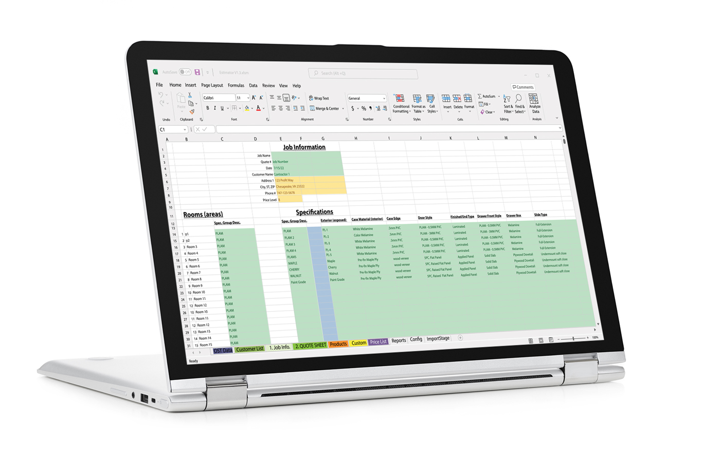 estimator - quickly estimate takeoffs for cabinets, molding etc